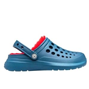 JOYBEES COZY LINED CLOG - NAVY/RED